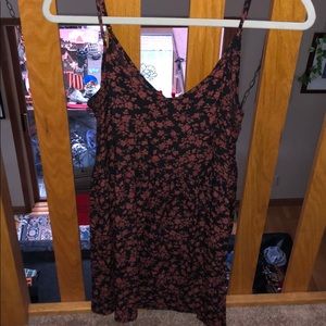 Floral Black and Red Dress